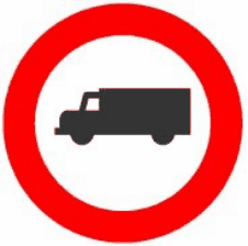 R-106 Entrada prohibida a vehículos destinados al transporte de mercancías