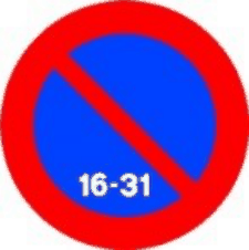 R-308d Estacionamiento prohibido la segunda quincena