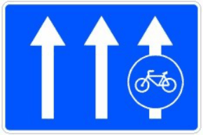 S-64a Vía reservada y obligatoria para ciclos adosada a calzada de un único sentido de circulación